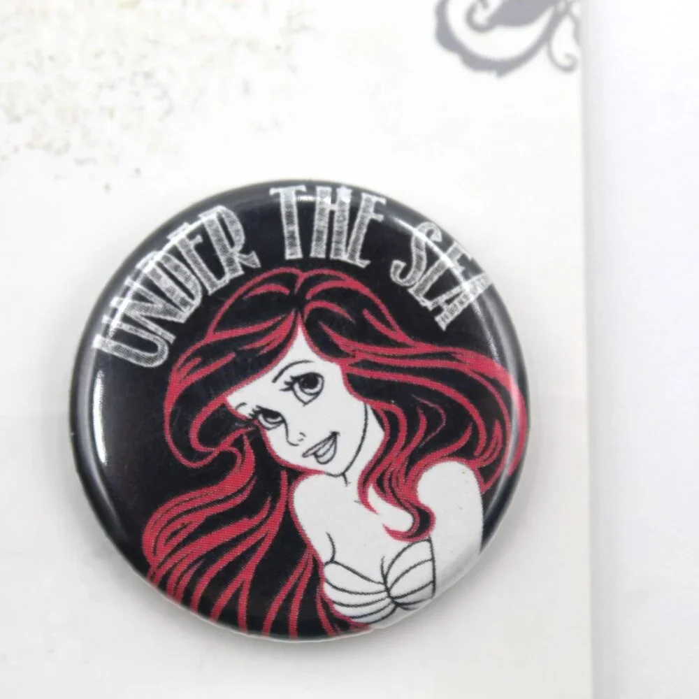 Disney Ariel The Little Mermaid 4 Pin Back Button Pin Set Ursula Flounder NEW